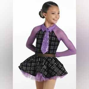 Weissman "The Snake" 16249 Purple Dance Costume Dress With Tie